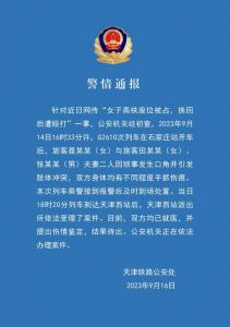 警方通报“女子高铁座位被占，换回后遭殴打”：双方均已就医